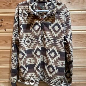 Roper Men's Aztec Pattern Sweater - Brown and Cream